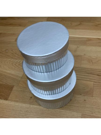 Set 3 cutii rotunde mici Cod 6921 – Argintiu