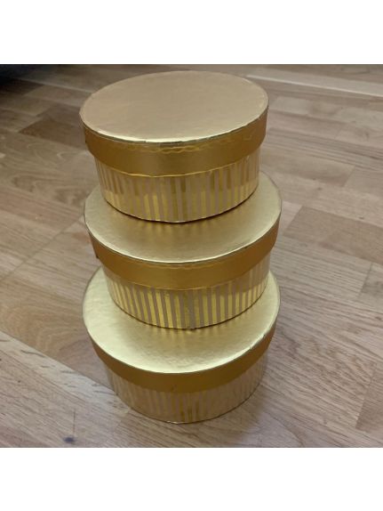 Set 3 cutii rotunde mici Cod 6921 – Auriu