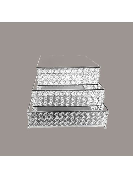 Set 3 Suporturi Prajituri/Tort Candy Bar – Cod CR1834 – Argintiu