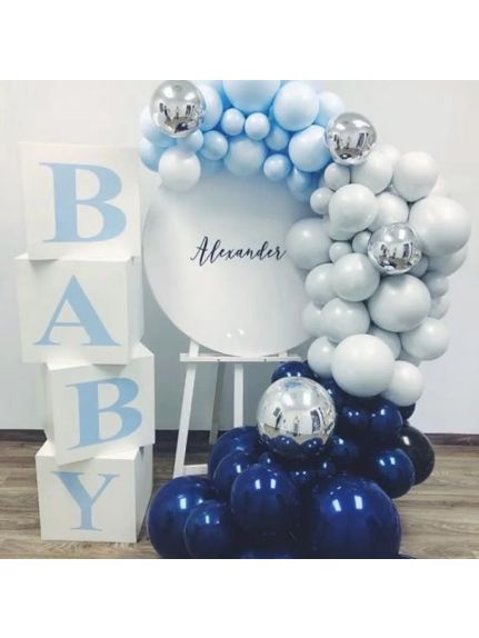 Set 4 Cuburi BABY – Albastru | MDF  