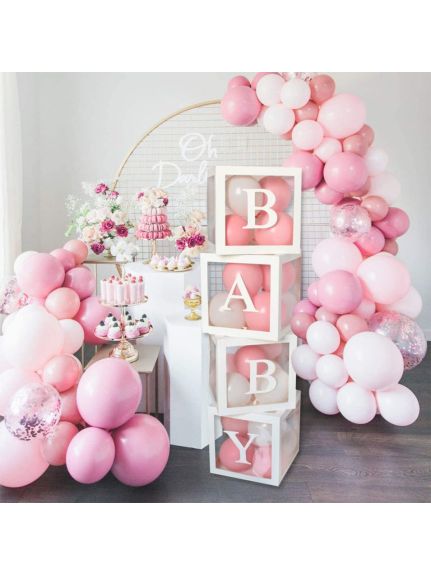 Set 4 Cuburi „BABY” – Alb