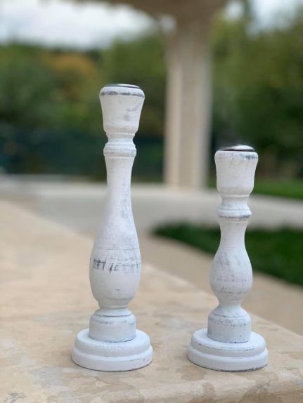 Sfesnic lemn 6308 Alb 18 cm