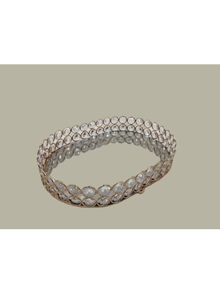 Tava Metal cu Oglinda – Cod 1824 – Mare – Auriu – 32 cm