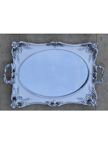 Tava Rasina Alb cu Argintiu – 6233