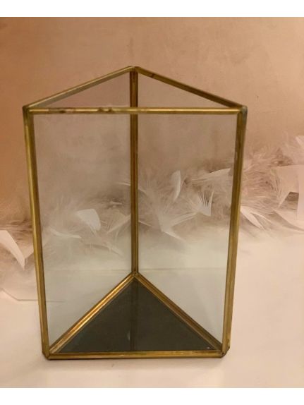 Terariu Decorativ din Sticlă – 14 cm, Cod 6249 Auriu
