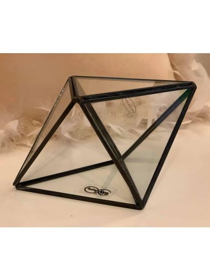 Terariu Tetraedru Negru – Cod 6250 (H 20 cm · Ø 12 cm)