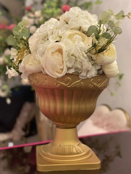 Vază Roma din plastic – Auriu, 40 cm, cod 2914